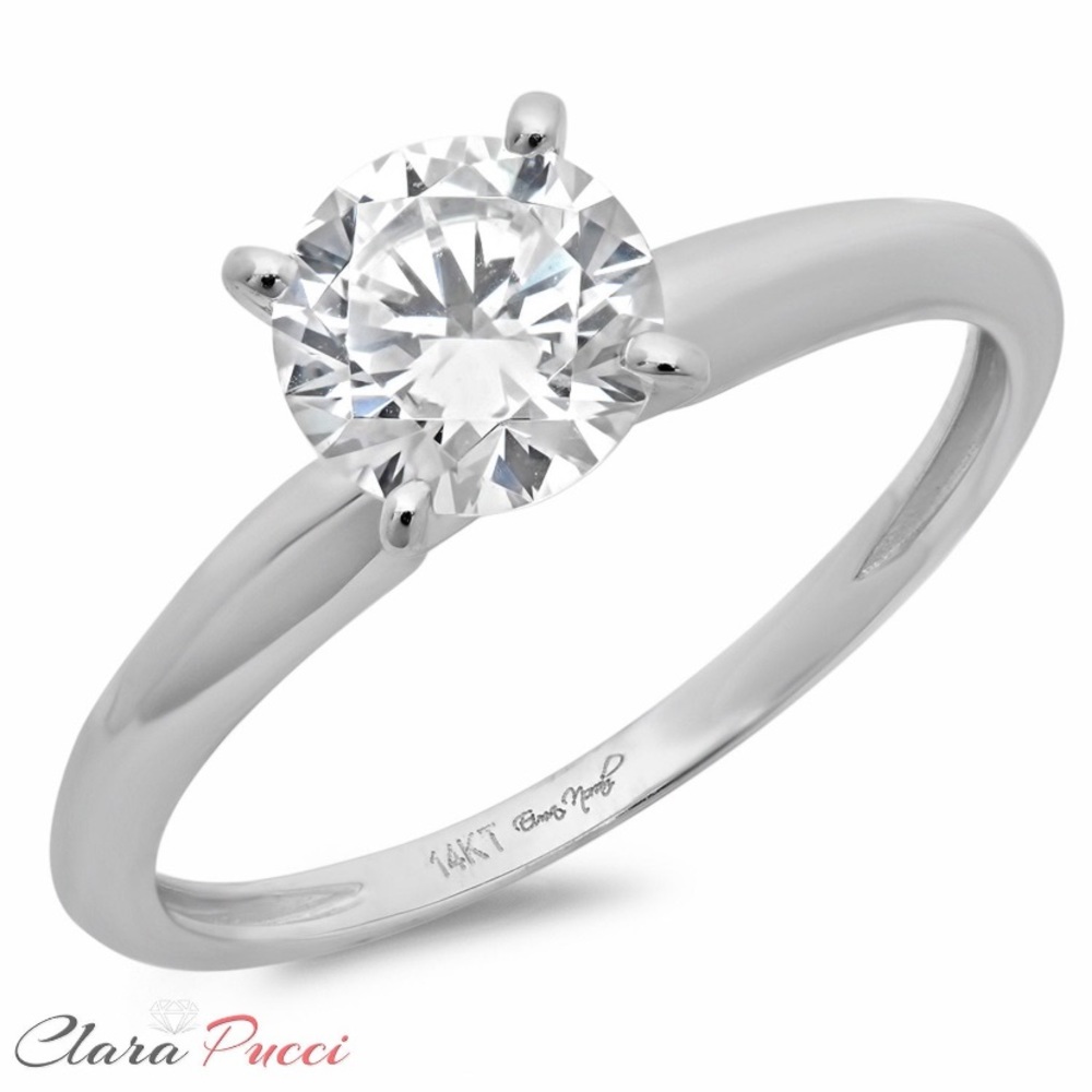 Simulated diamond engagement ring